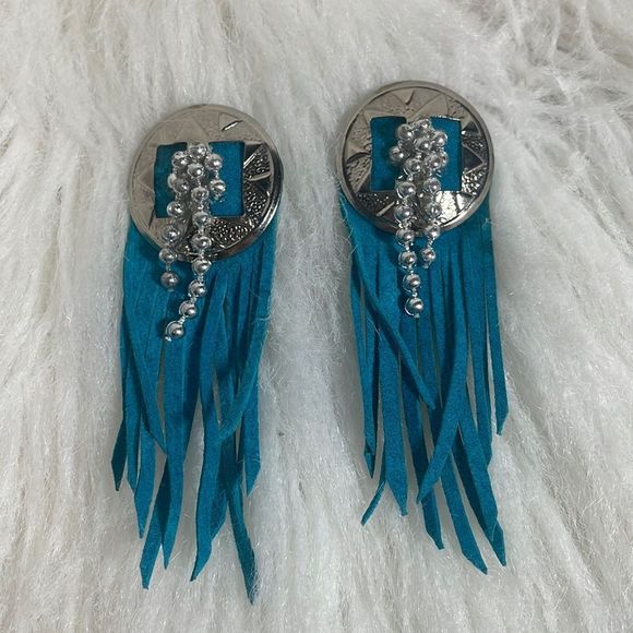 Vintage Jewelry - Vintage Turquoise Western Earrings